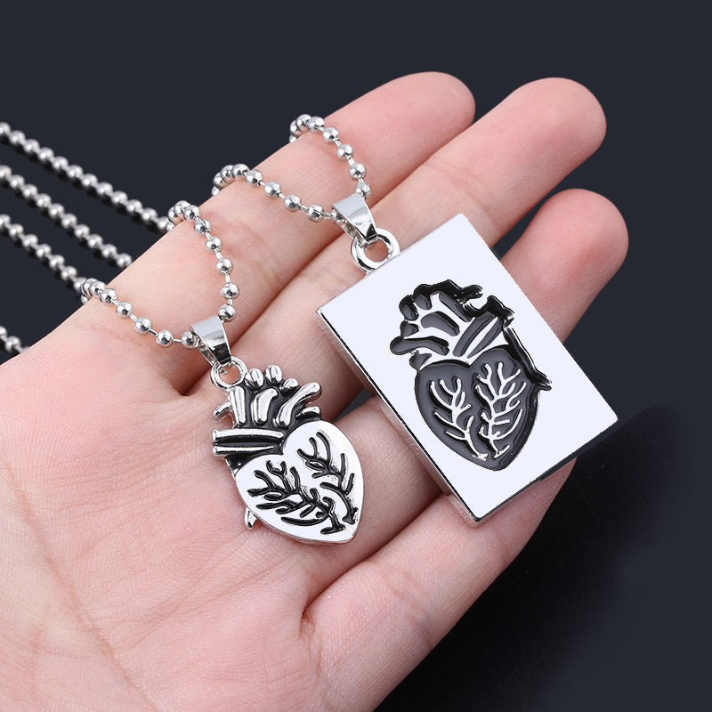 Puzzle Jewelry Couple Collares Anatomical Heart Necklace